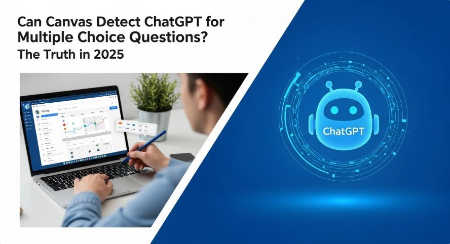 Split-screen thumbnail of Canvas LMS quiz and ChatGPT AI icon.