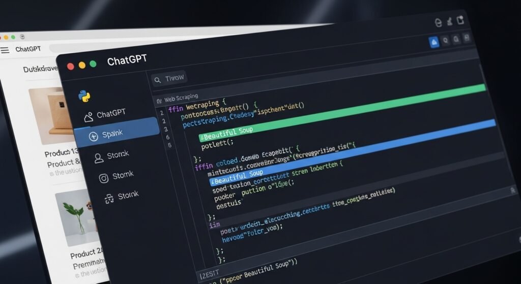 ChatGPT writing Python code for web scraping