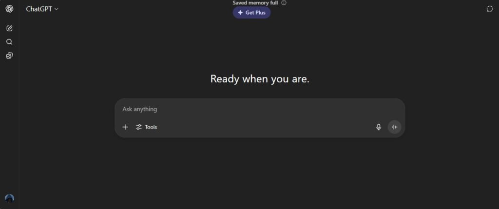 ChatGPT dark mode interface
