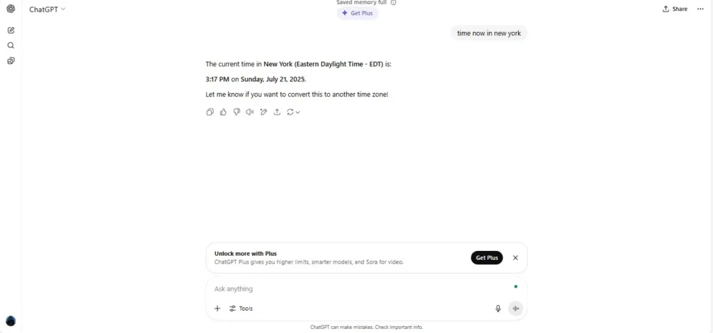 Screenshot of ChatGPT’s chat interface.