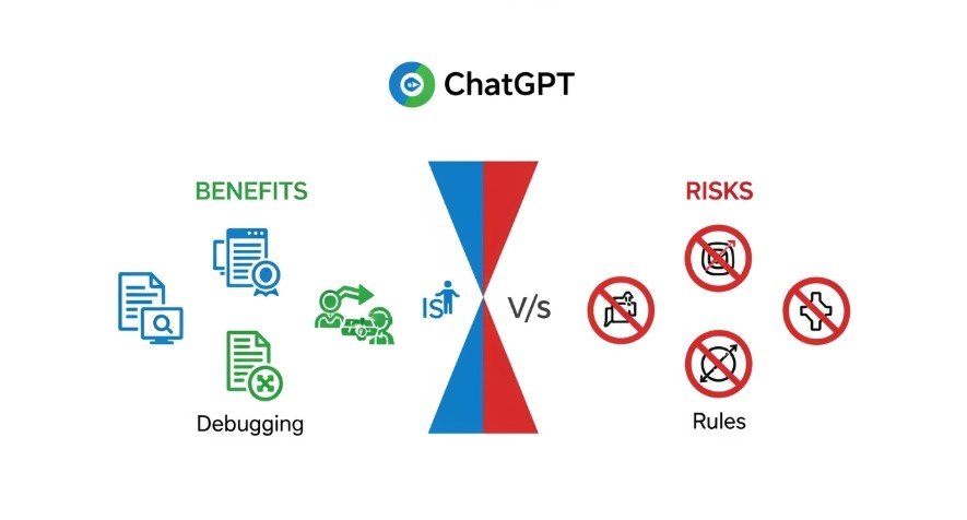 Infographic on ChatGPT’s benefits and risks for LeetCode