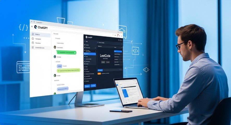 Programmer with ChatGPT and LeetCode contest interface