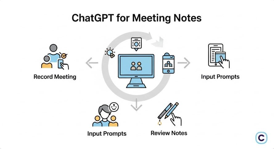 Infographic of ChatGPT Meeting Notes Process