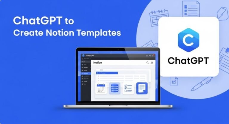 ChatGPT and Notion icons on laptop screen