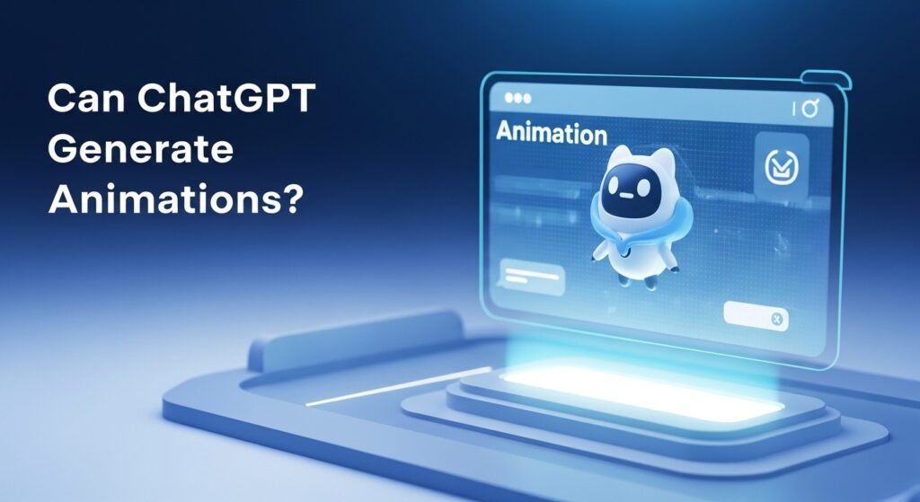 AI interface with animated character for ChatGPT animation blog