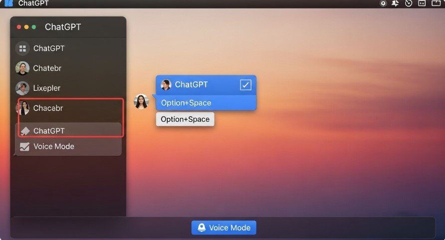 ChatGPT Mac App Interface