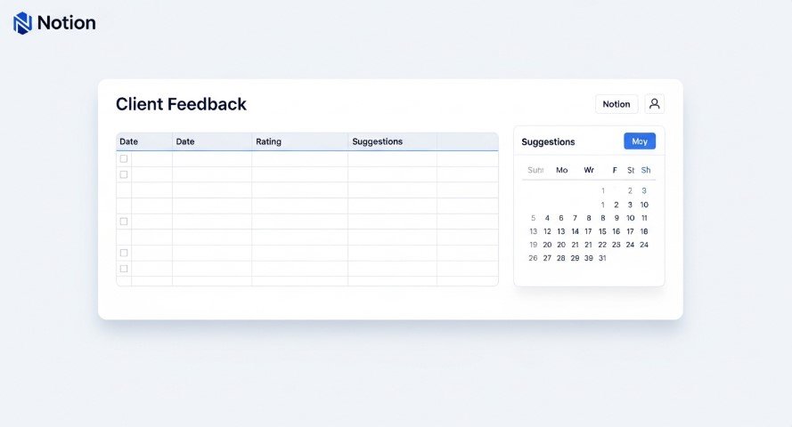 Notion database for client feedback