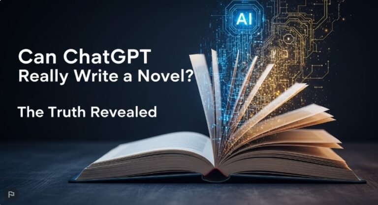 Thumbnail of book and AI code for ChatGPT novel blog