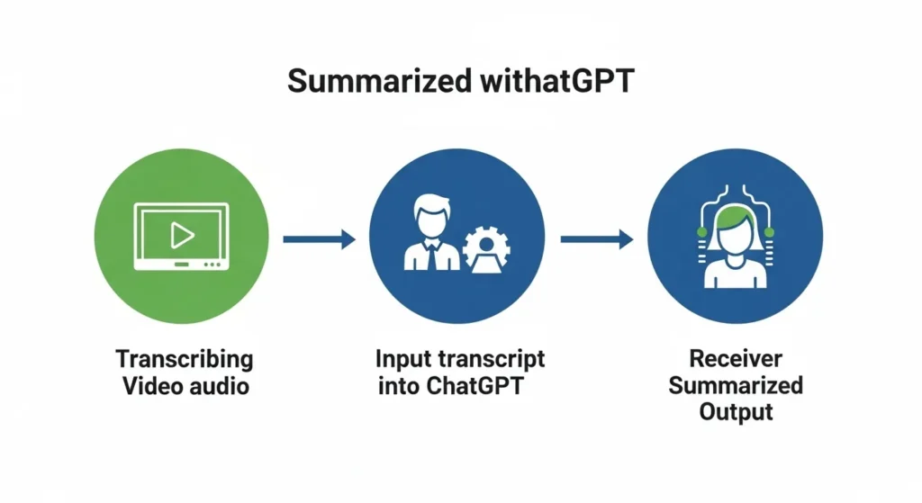 Infographic of ChatGPT summarizing a video transcript
