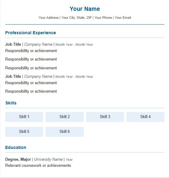 ATS-friendly resume template