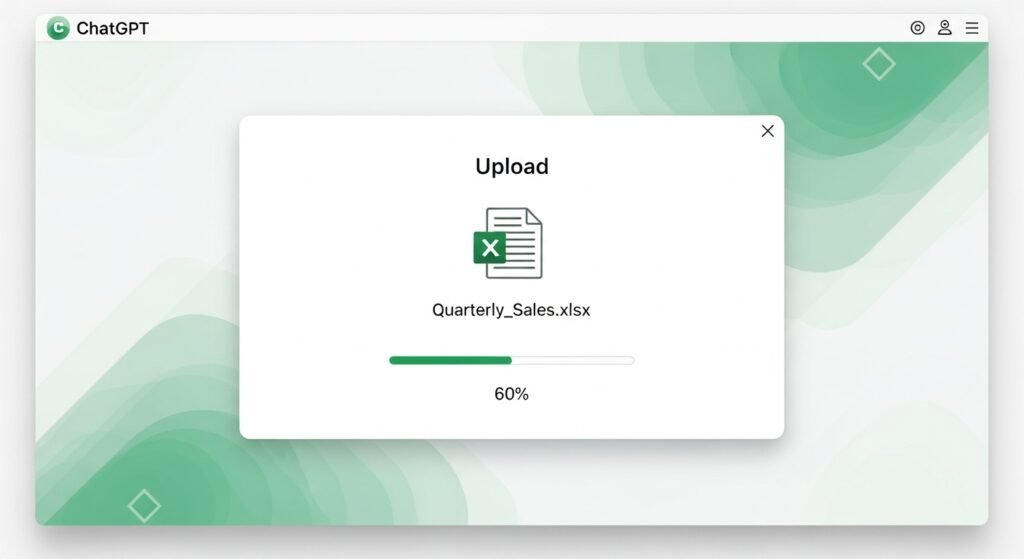 Excel file upload in ChatGPT interface